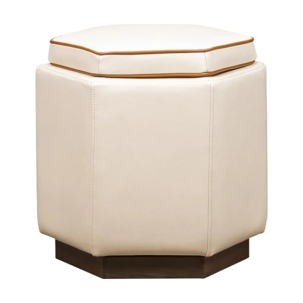 Chit Chat Unique Hexagonal Storage Swivel Ottoman - LOOMLAN - Olivia + Quinn - Ottomans