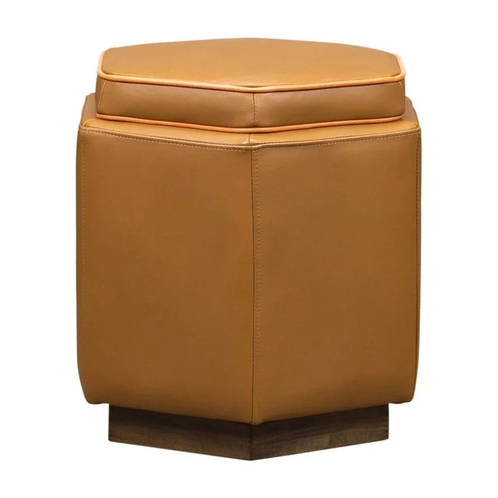 Chit Chat Unique Hexagonal Storage Swivel Ottoman - LOOMLAN - Olivia + Quinn - Ottomans