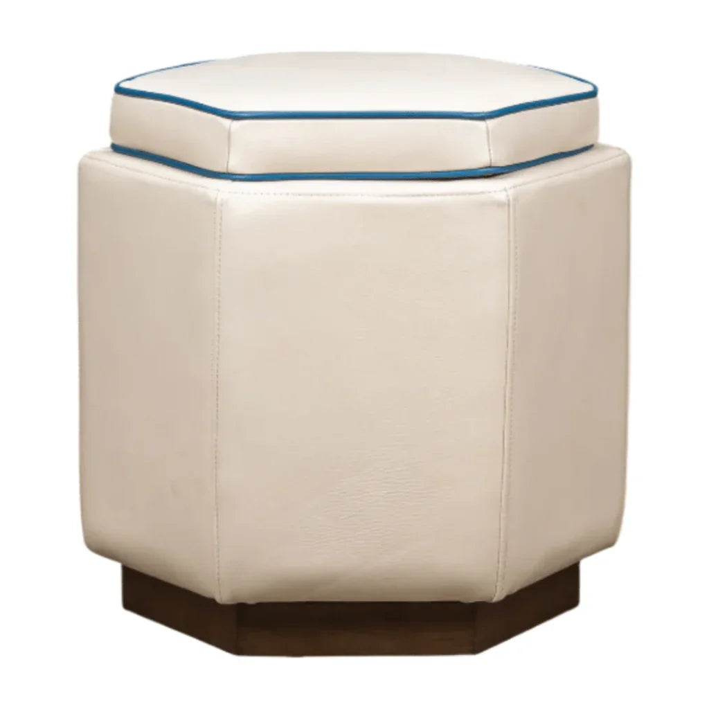 Chit Chat Unique Hexagonal Storage Swivel Ottoman - LOOMLAN - Olivia + Quinn - Ottomans