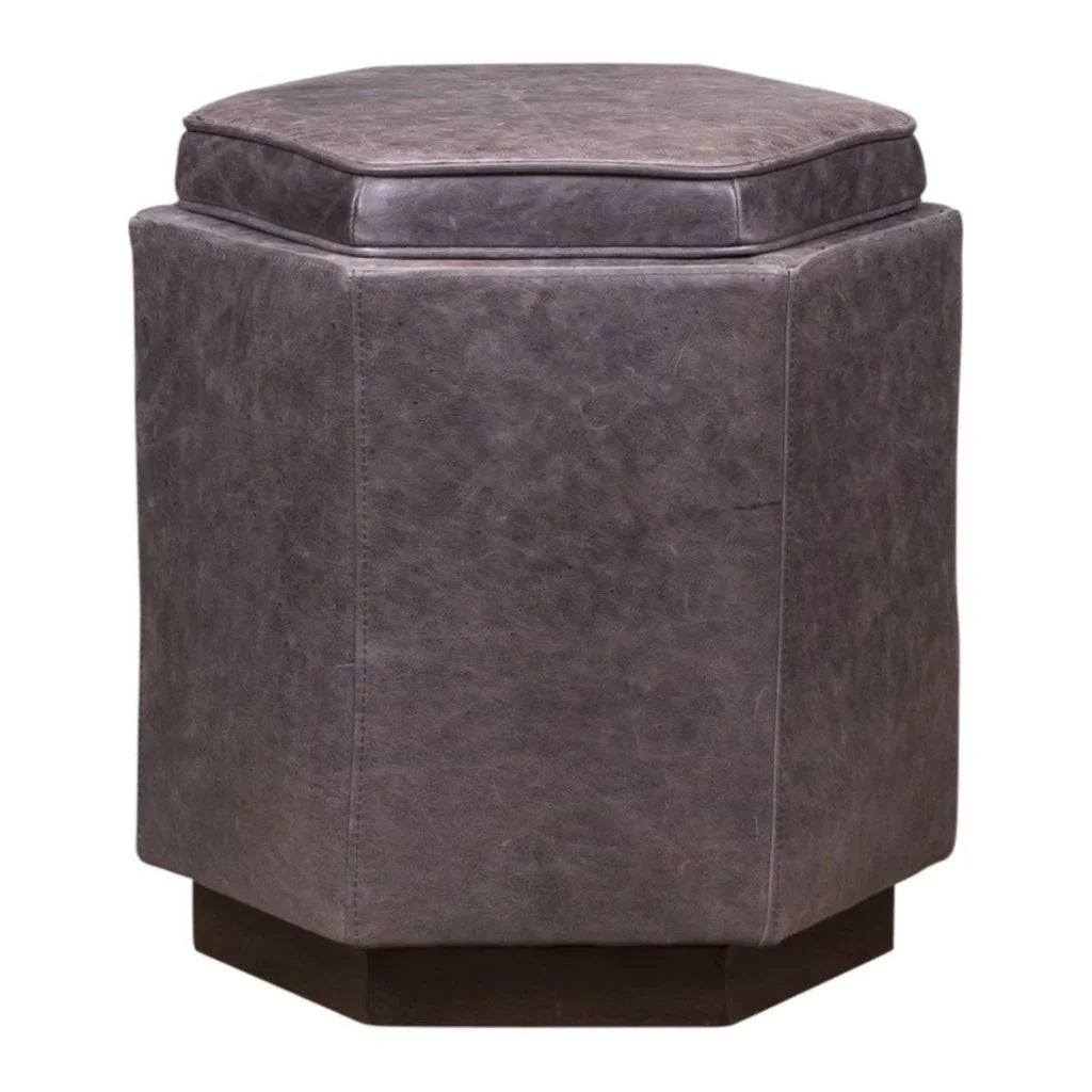 Chit Chat Unique Hexagonal Storage Swivel Ottoman - LOOMLAN - Olivia + Quinn - Ottomans