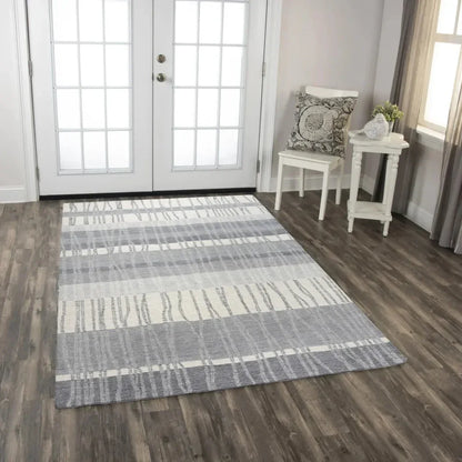 Chiu Stripe Light Gray Area Rugs For Living Room - LOOMLAN - LOOMLAN - Area Rugs