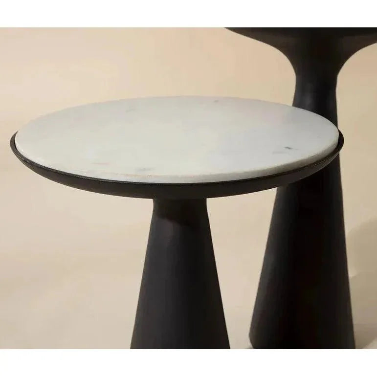 Chizu Nesting End Tables Marble Bronze Base Set - LOOMLAN - SUNPAN - Side Tables