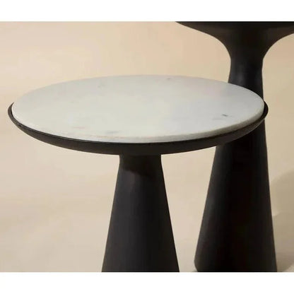 Chizu Nesting End Tables Marble Bronze Base Set - LOOMLAN - SUNPAN - Side Tables