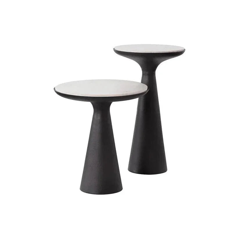 Chizu Nesting End Tables Marble Bronze Base Set - LOOMLAN - SUNPAN - Side Tables