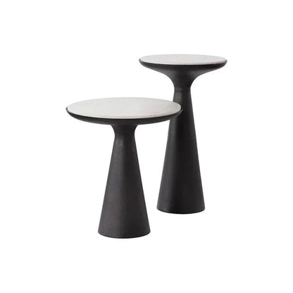 Chizu Nesting End Tables Marble Bronze Base Set - LOOMLAN - SUNPAN - Side Tables