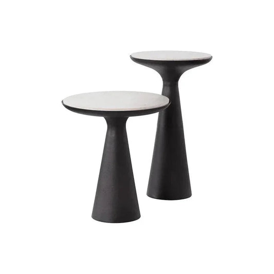 Chizu Nesting End Tables Marble Bronze Base Set - LOOMLAN - SUNPAN - Side Tables