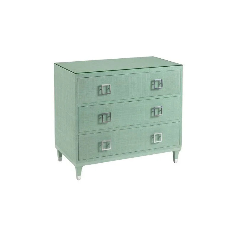 Chloe Raffia Coverd Green Chest - LOOMLAN - Wildwood - Chests