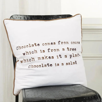 Chocolate Words Decorative Couch Pillows Down Insert - LOOMLAN - LOOMLAN - Throw Pillows