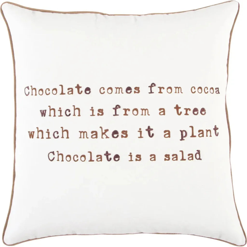 Chocolate Words Decorative Couch Pillows Down Insert - LOOMLAN - LOOMLAN - Throw Pillows