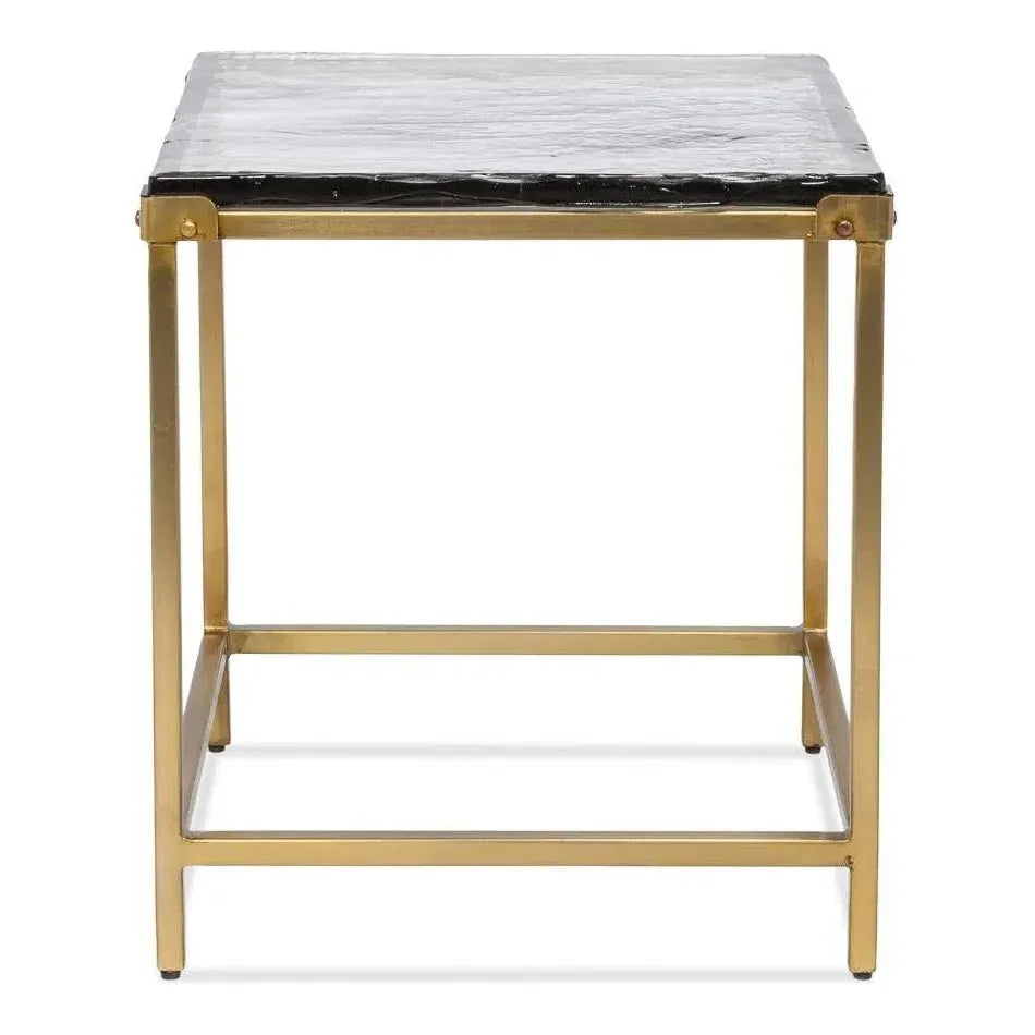 Christian Iron Gold Square Side Table - LOOMLAN - Sarreid - Side Tables