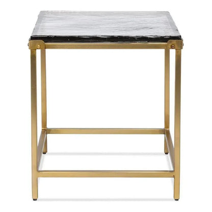 Christian Iron Gold Square Side Table - LOOMLAN - Sarreid - Side Tables