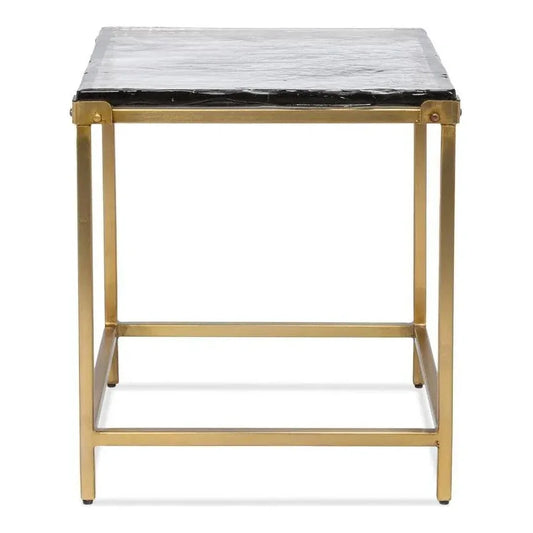 Christian Iron Gold Square Side Table - LOOMLAN - Sarreid - Side Tables