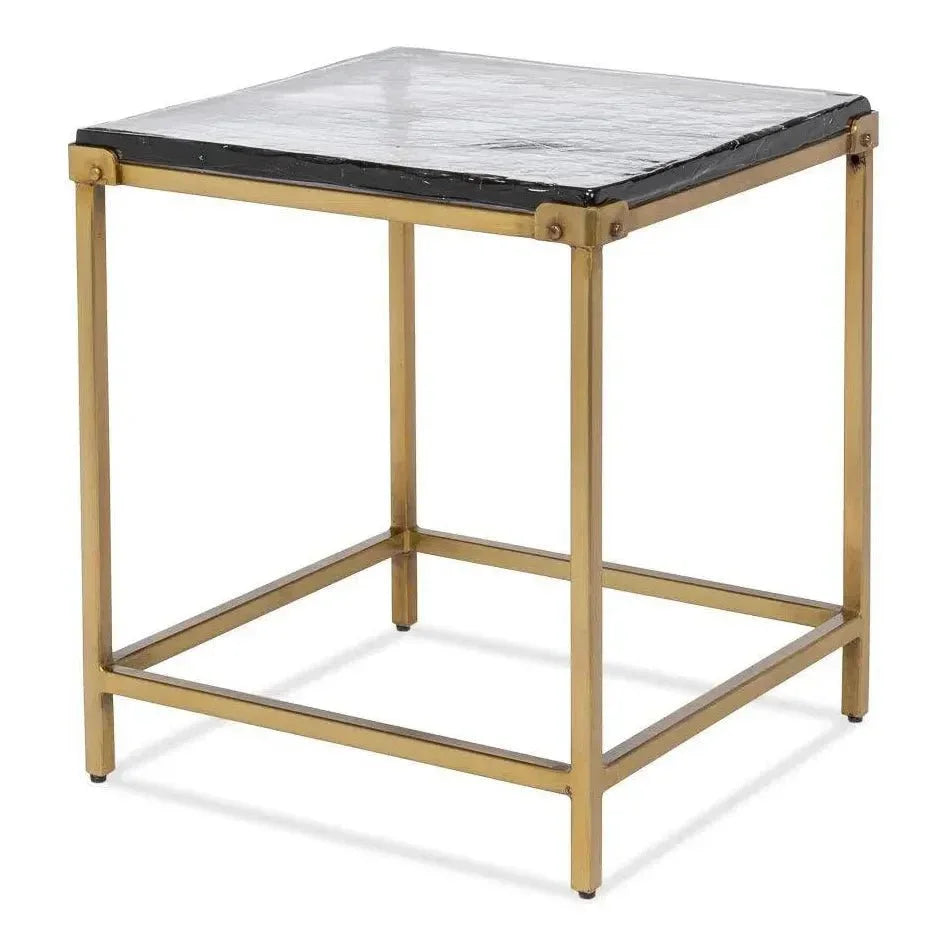 Christian Iron Gold Square Side Table - LOOMLAN - Sarreid - Side Tables