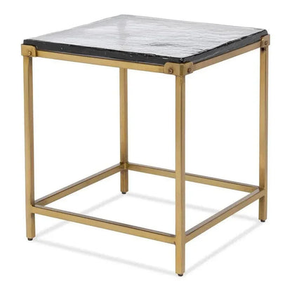 Christian Iron Gold Square Side Table - LOOMLAN - Sarreid - Side Tables