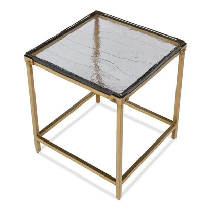 Christian Iron Gold Square Side Table - LOOMLAN - Sarreid - Side Tables