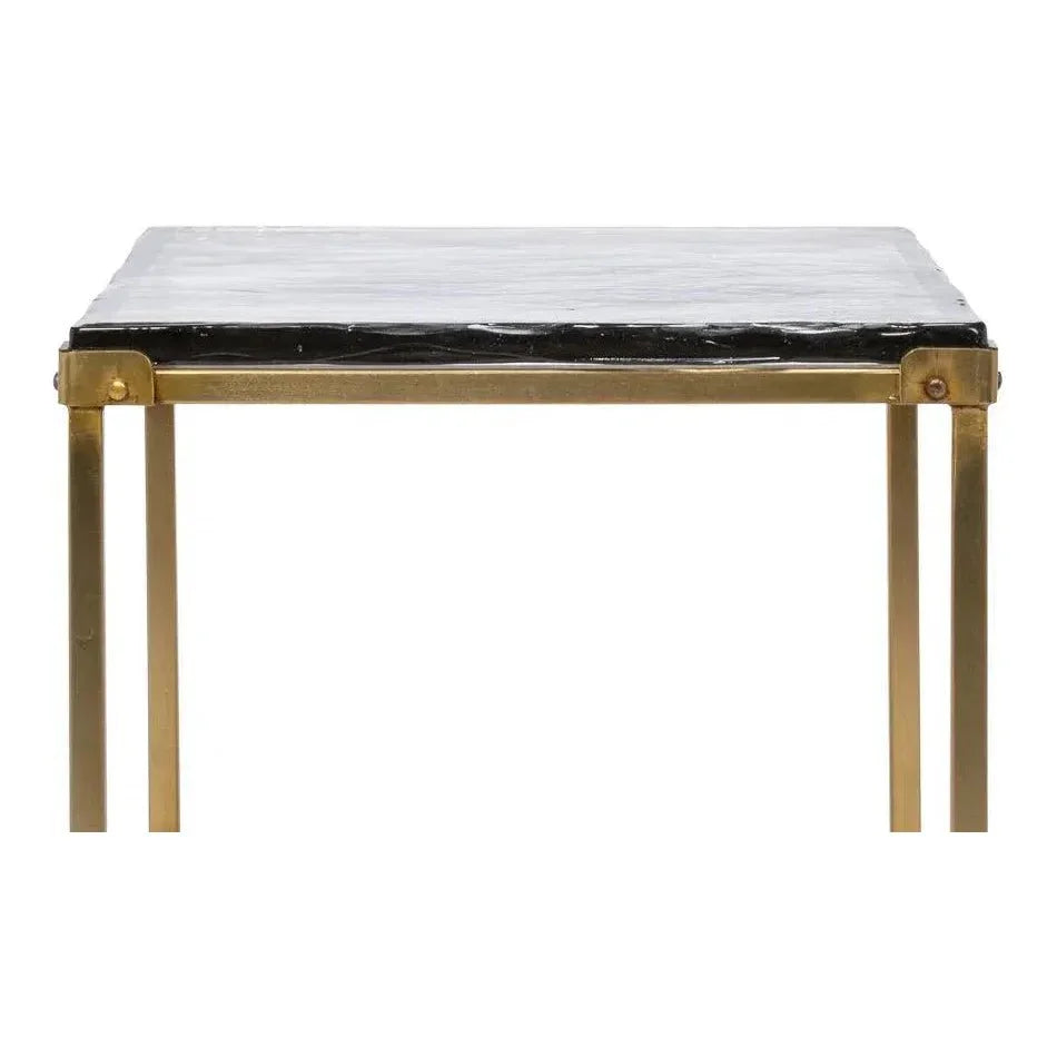 Christian Iron Gold Square Side Table - LOOMLAN - Sarreid - Side Tables