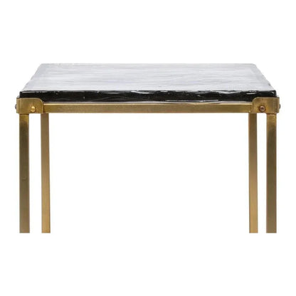 Christian Iron Gold Square Side Table - LOOMLAN - Sarreid - Side Tables
