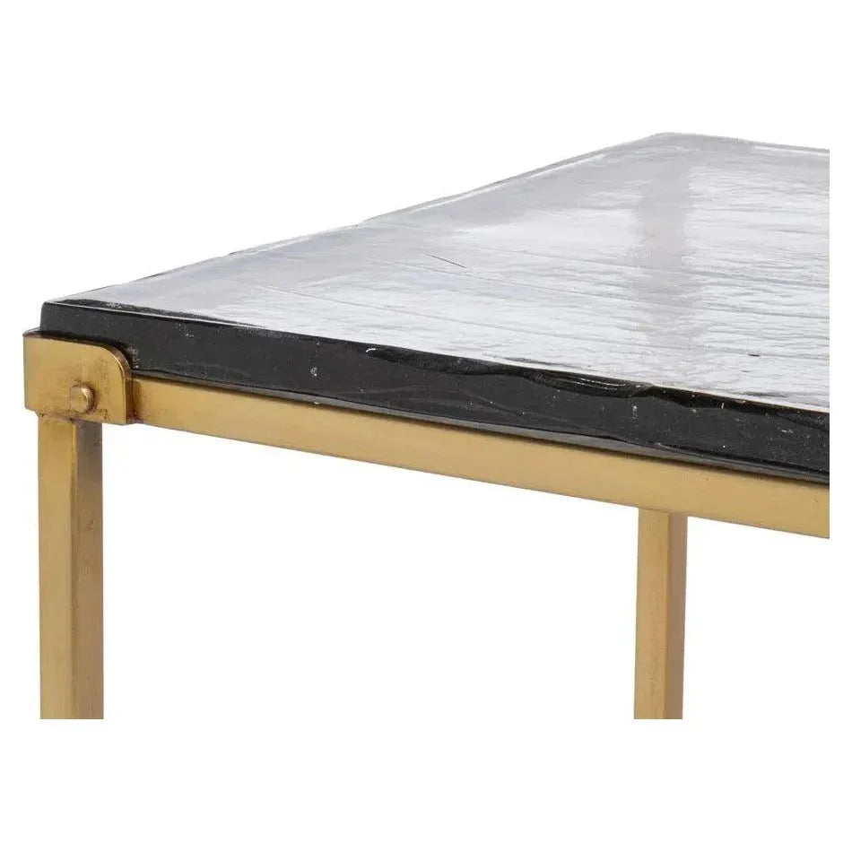 Christian Iron Gold Square Side Table - LOOMLAN - Sarreid - Side Tables