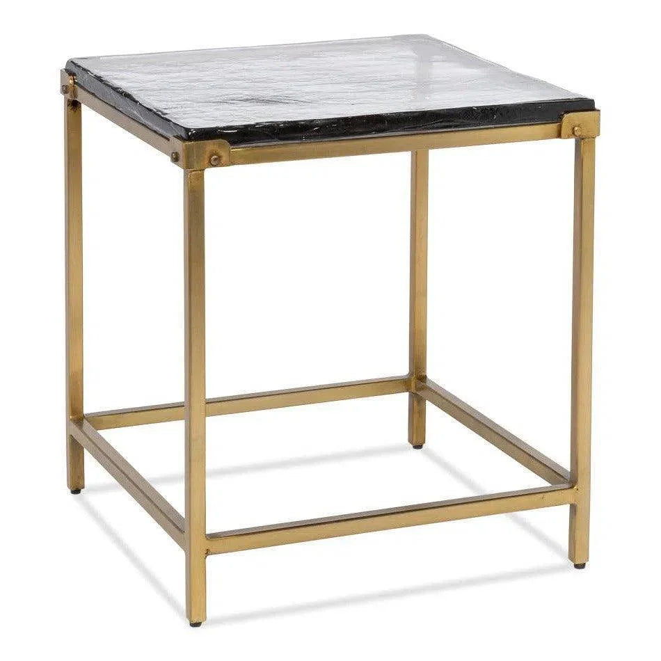Christian Iron Gold Square Side Table - LOOMLAN - Sarreid - Side Tables