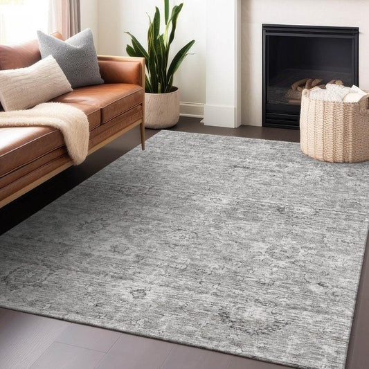 Chroma Gray Washable Indoor-Outdoor Rug-Outdoor Rugs-LOOMLAN Rugs-LOOMLAN