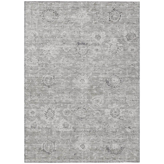 Chroma Gray Washable Indoor-Outdoor Rug-Outdoor Rugs-LOOMLAN Rugs-2'6" x 3'10"-LOOMLAN