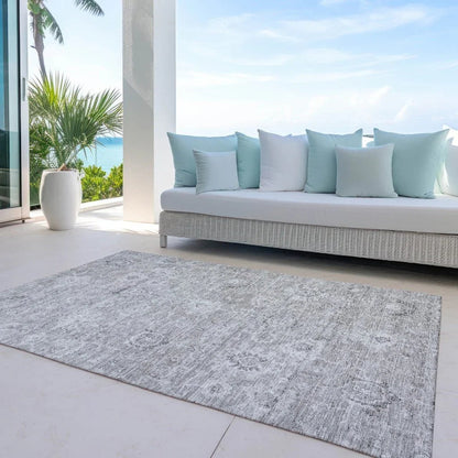 Chroma Gray Washable Indoor-Outdoor Rug-Outdoor Rugs-LOOMLAN Rugs-LOOMLAN