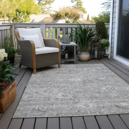 Chroma Gray Washable Indoor-Outdoor Rug-Outdoor Rugs-LOOMLAN Rugs-LOOMLAN