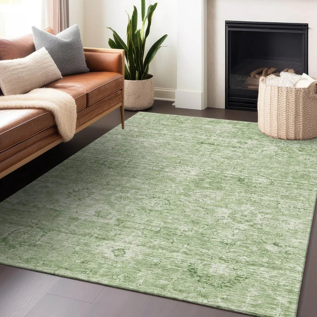 Chroma Green Washable Indoor-Outdoor Rug-Outdoor Rugs-LOOMLAN Rugs-LOOMLAN