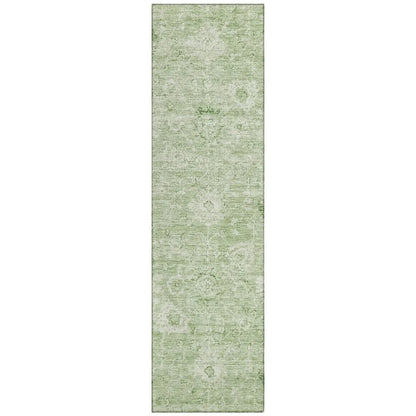 Chroma Green Washable Indoor-Outdoor Rug-Outdoor Rugs-LOOMLAN Rugs-2'3" x 7'6"-LOOMLAN