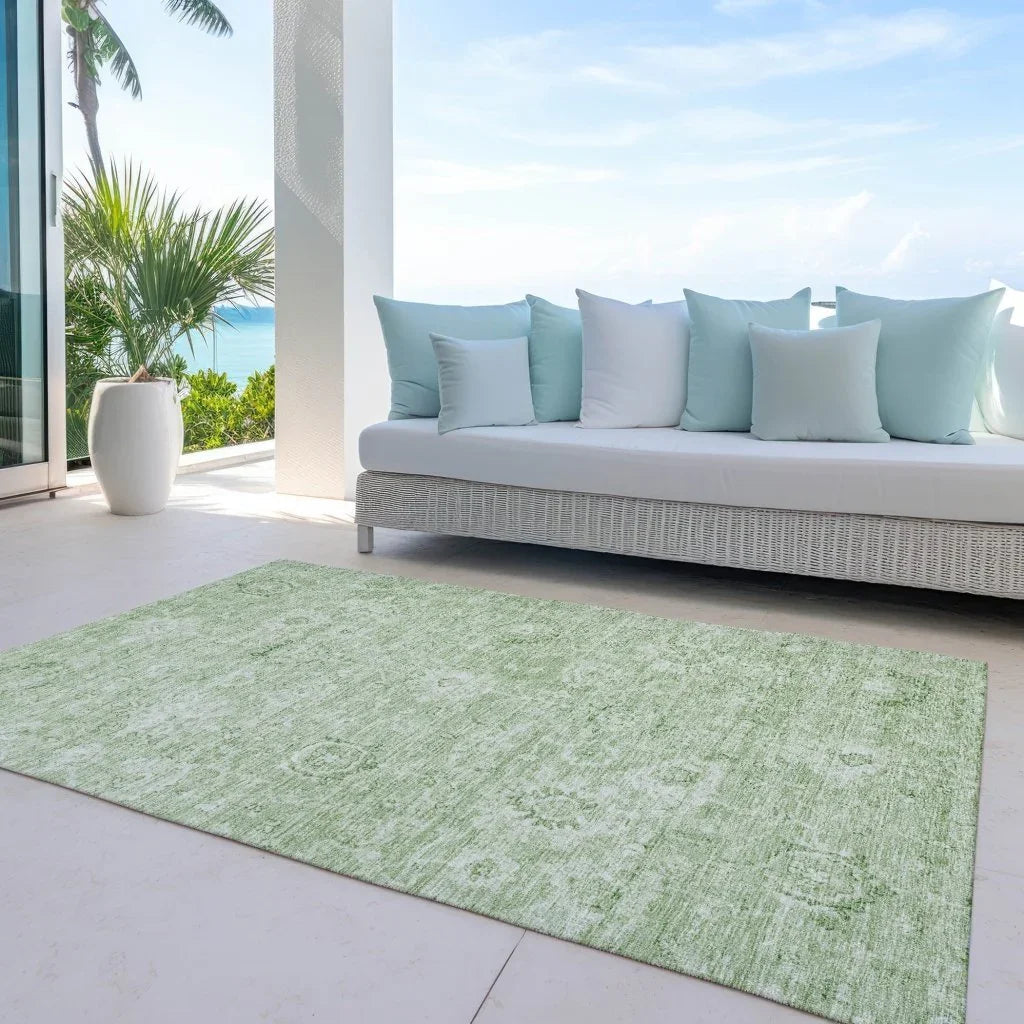 Chroma Green Washable Indoor-Outdoor Rug-Outdoor Rugs-LOOMLAN Rugs-LOOMLAN
