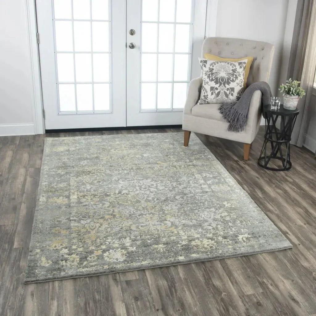 Chuc Border Gray Large Area Rugs For Living Room - LOOMLAN - LOOMLAN - Area Rugs