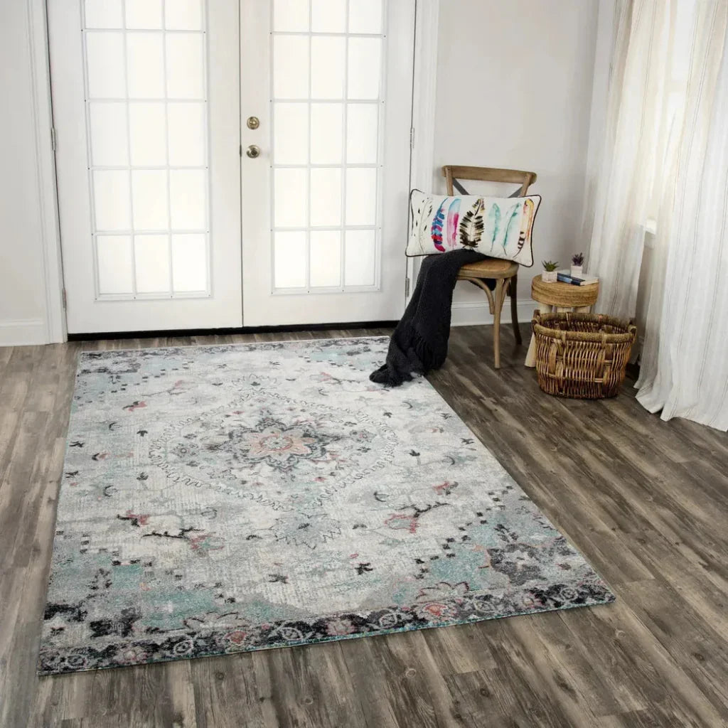 Chuk Medallion Gray Kitchen Hallway Runner Rug - LOOMLAN - LOOMLAN - Area Rugs