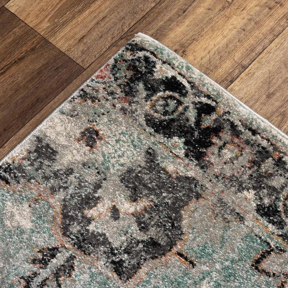 Chuk Medallion Gray Kitchen Hallway Runner Rug - LOOMLAN - LOOMLAN - Area Rugs