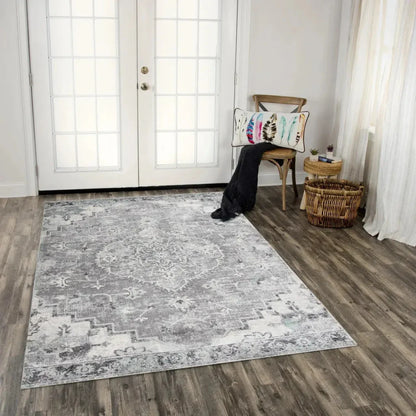 Chun Medallion Gray Kitchen Hallway Runner Rug - LOOMLAN - LOOMLAN - Area Rugs
