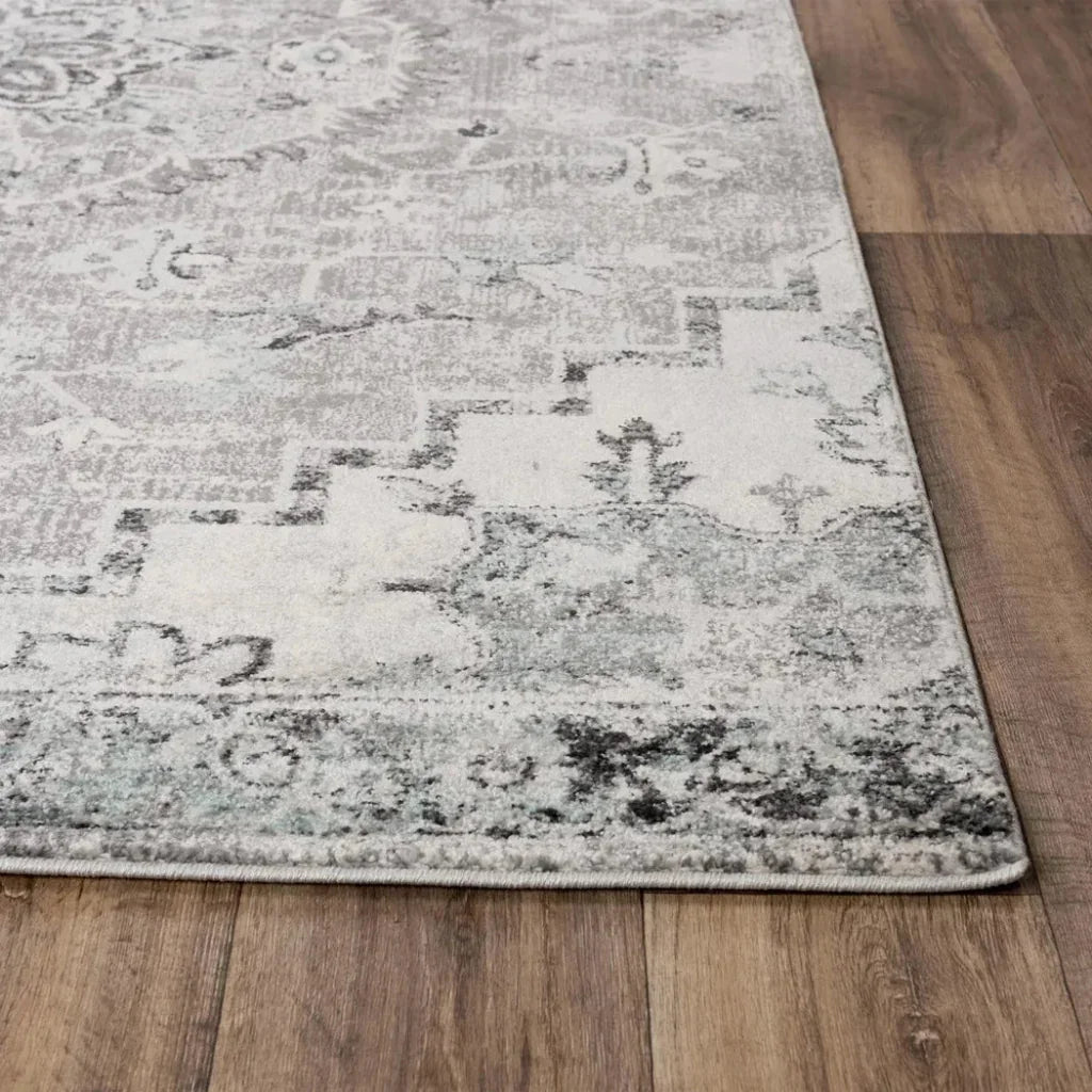 Chun Medallion Gray Kitchen Hallway Runner Rug - LOOMLAN - LOOMLAN - Area Rugs