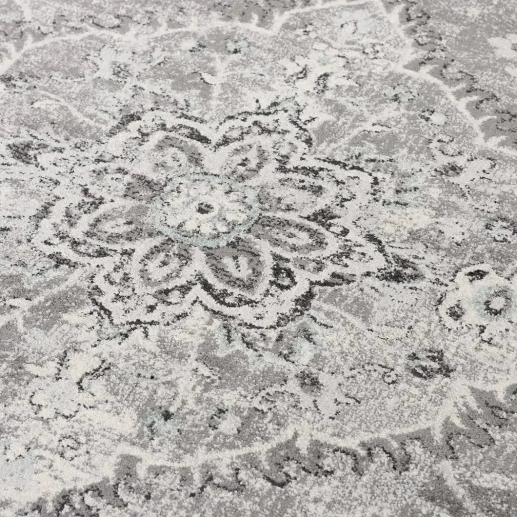 Chun Medallion Gray Kitchen Hallway Runner Rug - LOOMLAN - LOOMLAN - Area Rugs