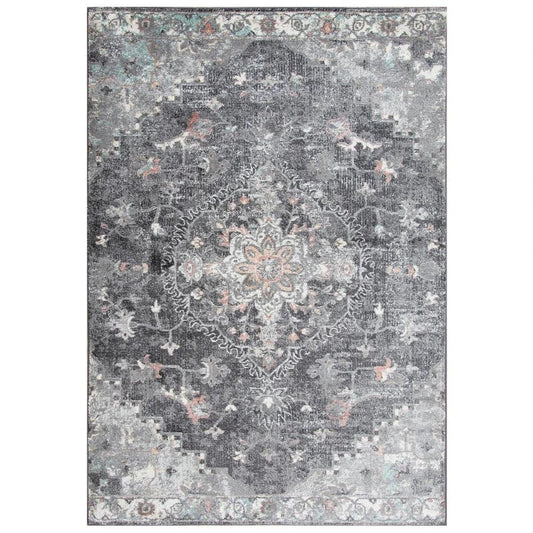 Chur Medallion Gray Kitchen Hallway Runner Rug - LOOMLAN - LOOMLAN - Area Rugs