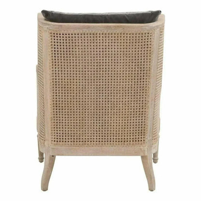 Churchill Club Chair Gray Velvet & Cane - LOOMLAN - Essentials For Living - Club Chairs