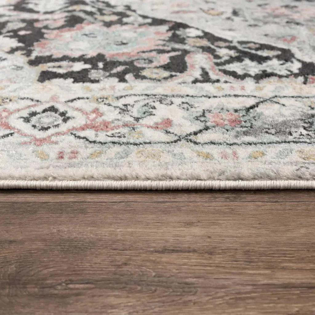 Chuu Medallion Black Kitchen Hallway Runner Rug - LOOMLAN - LOOMLAN - Area Rugs