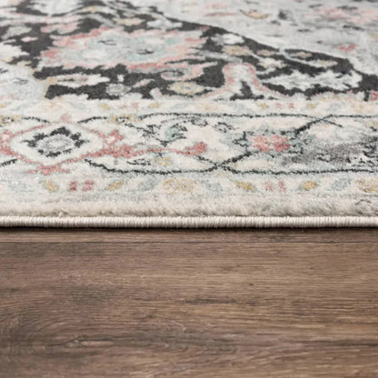 Chuu Medallion Black Kitchen Hallway Runner Rug - LOOMLAN - LOOMLAN - Area Rugs