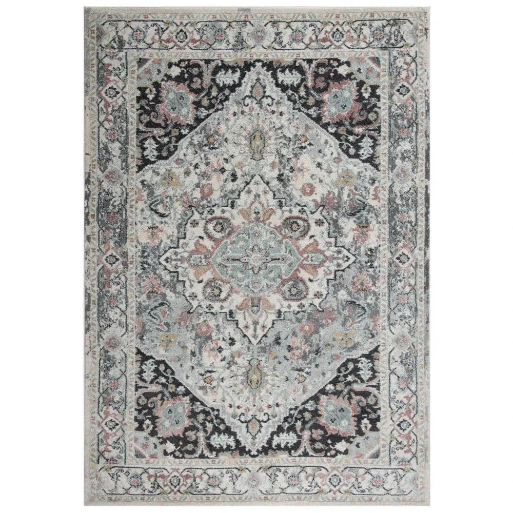 Chuu Medallion Black Kitchen Hallway Runner Rug - LOOMLAN - LOOMLAN - Area Rugs