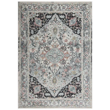 Chuu Medallion Black Kitchen Hallway Runner Rug - LOOMLAN - LOOMLAN - Area Rugs