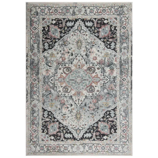 Chuu Medallion Black Kitchen Hallway Runner Rug - LOOMLAN - LOOMLAN - Area Rugs