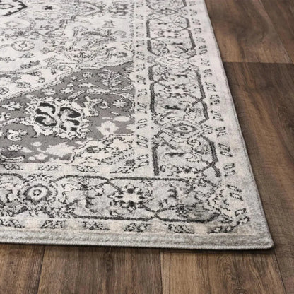 Cian Medallion Gray Kitchen Hallway Runner Rug - LOOMLAN - LOOMLAN - Area Rugs