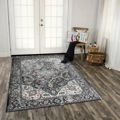 Cibo Medallion Gray Kitchen Hallway Runner Rug - LOOMLAN - LOOMLAN - Area Rugs