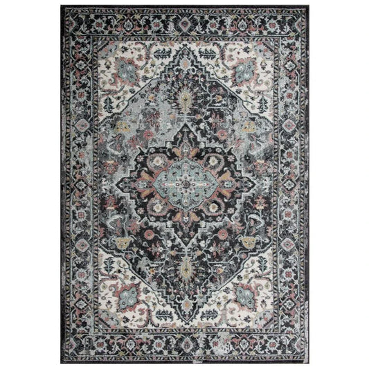Cibo Medallion Gray Kitchen Hallway Runner Rug - LOOMLAN - LOOMLAN - Area Rugs
