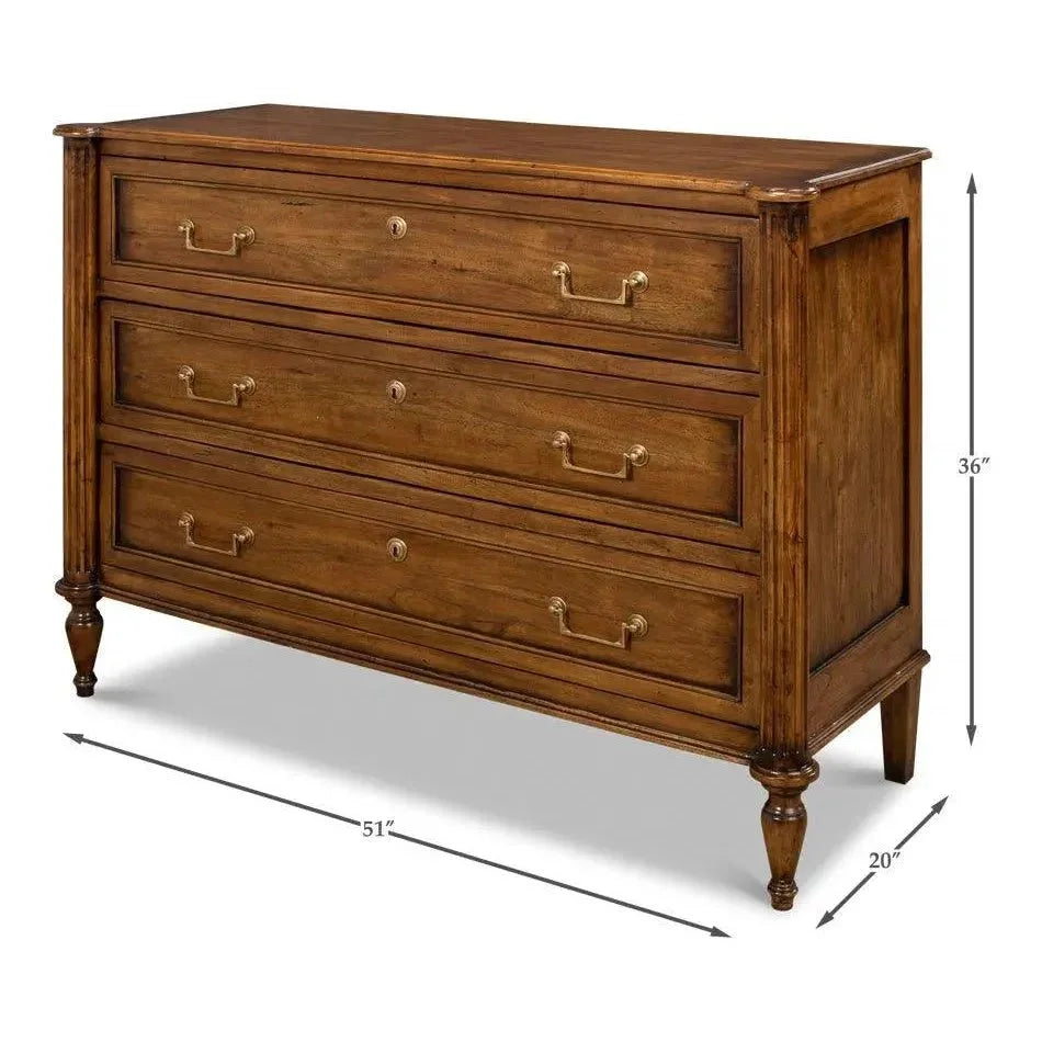 Ciborium Chest Of 3 Drawers Fruitwood - LOOMLAN - Sarreid - Chests
