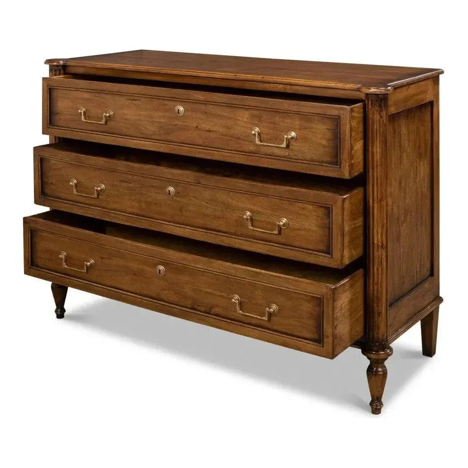 Ciborium Chest Of 3 Drawers Fruitwood - LOOMLAN - Sarreid - Chests