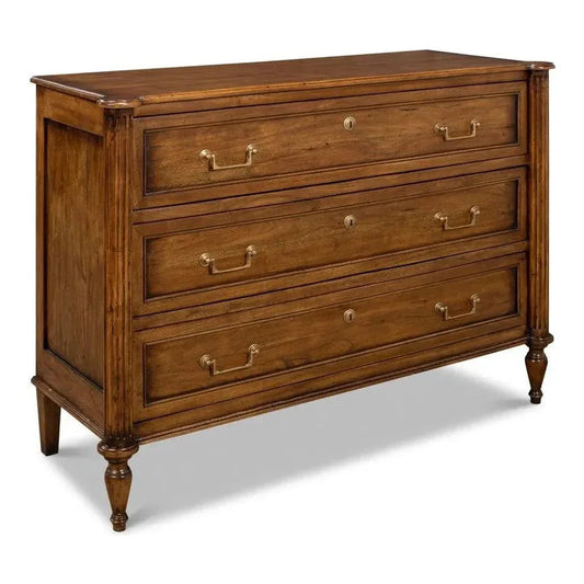 Ciborium Chest Of 3 Drawers Fruitwood - LOOMLAN - Sarreid - Chests