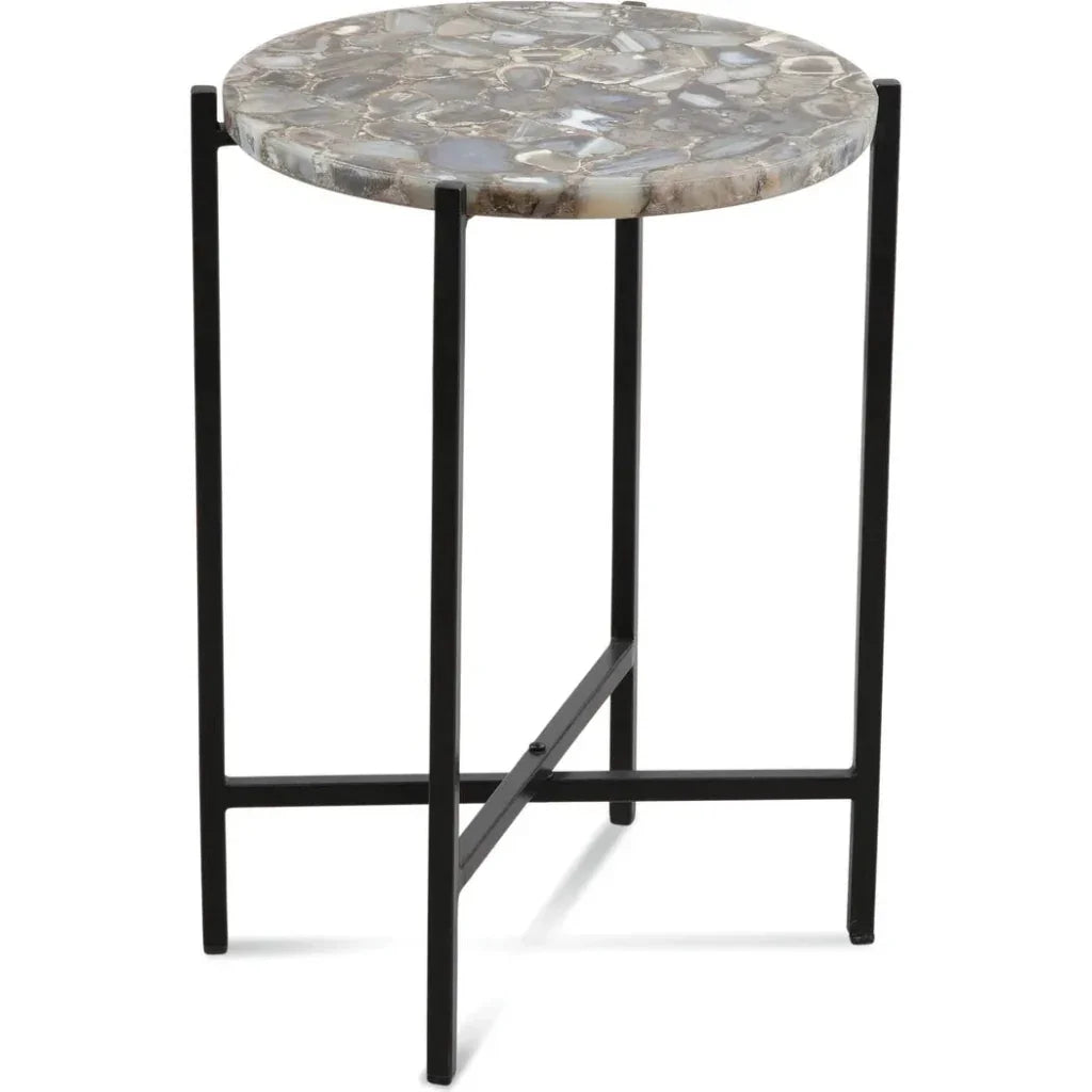 Cicco Metal Black Round Accent Table - LOOMLAN - Bassett Mirror - Side Tables